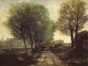 Alfred Sisley Lane near a Small Town oil painting